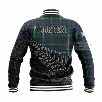 Forbes Crest Tartan Baseball Jacket with New Zealand Silver Fern Half Style