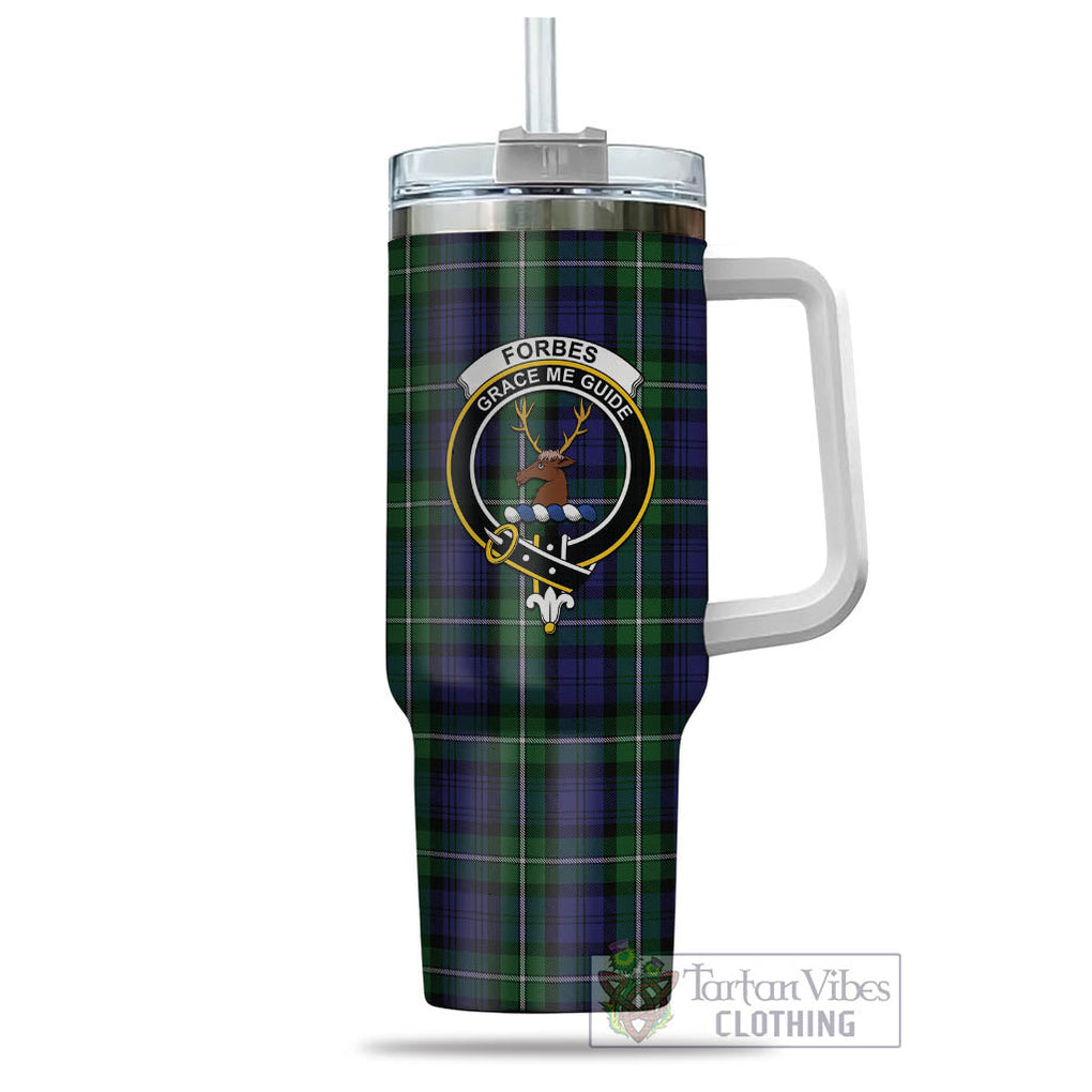 Tartan Vibes Clothing Forbes Tartan and Family Crest Tumbler with Handle