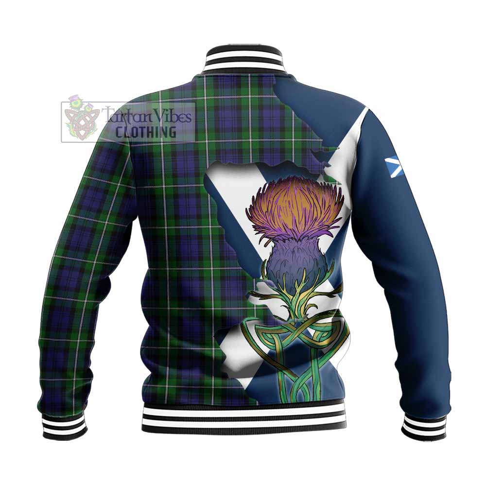 Forbes Tartan Family Crest Baseball Jacket Scottish Thistle Celtic Inspired - Tartan Vibes Clothing