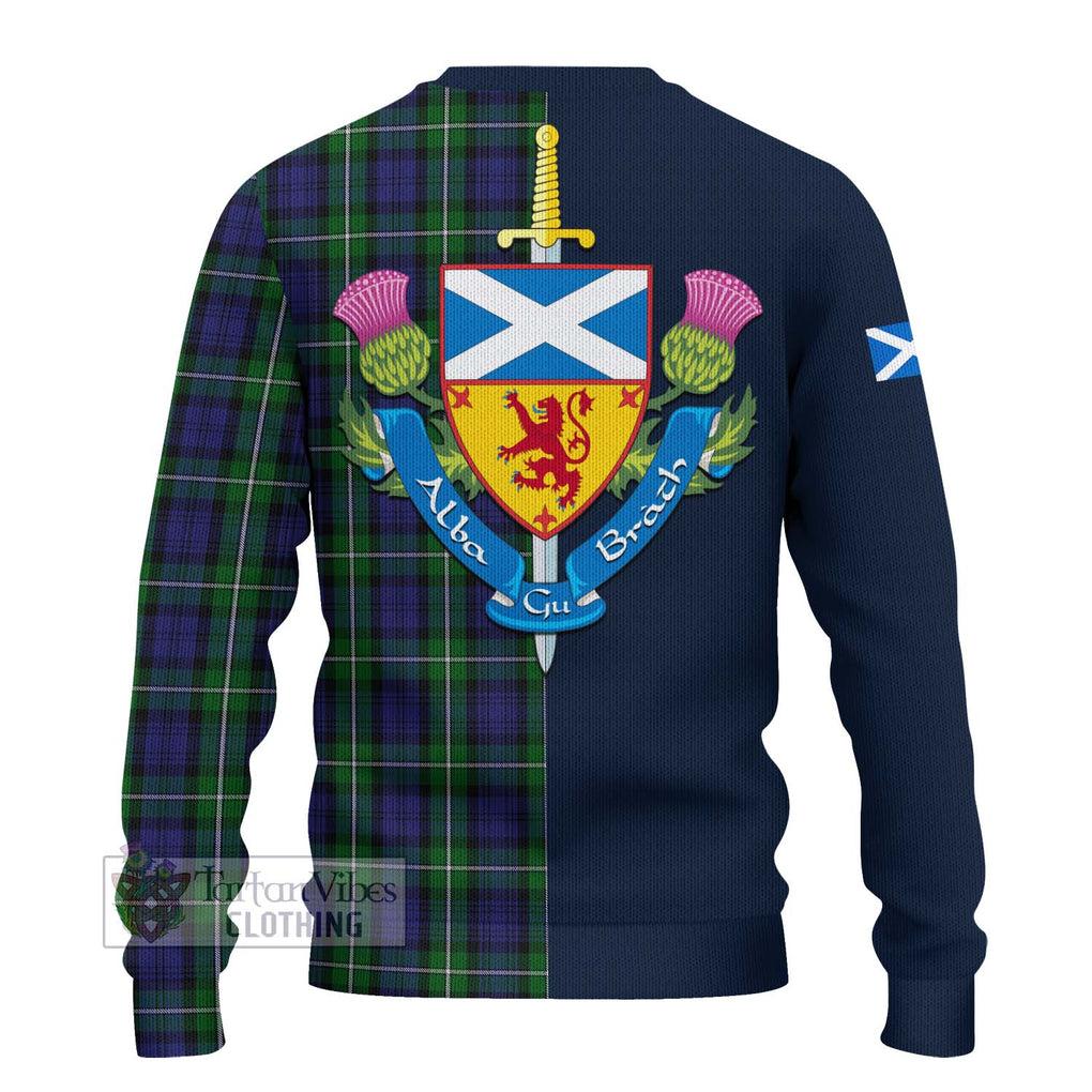 Tartan Vibes Clothing Forbes Tartan Knitted Sweater with Scottish Lion Royal Arm Half Style