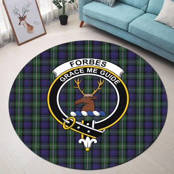 Forbes Tartan Round Rug with Family Crest