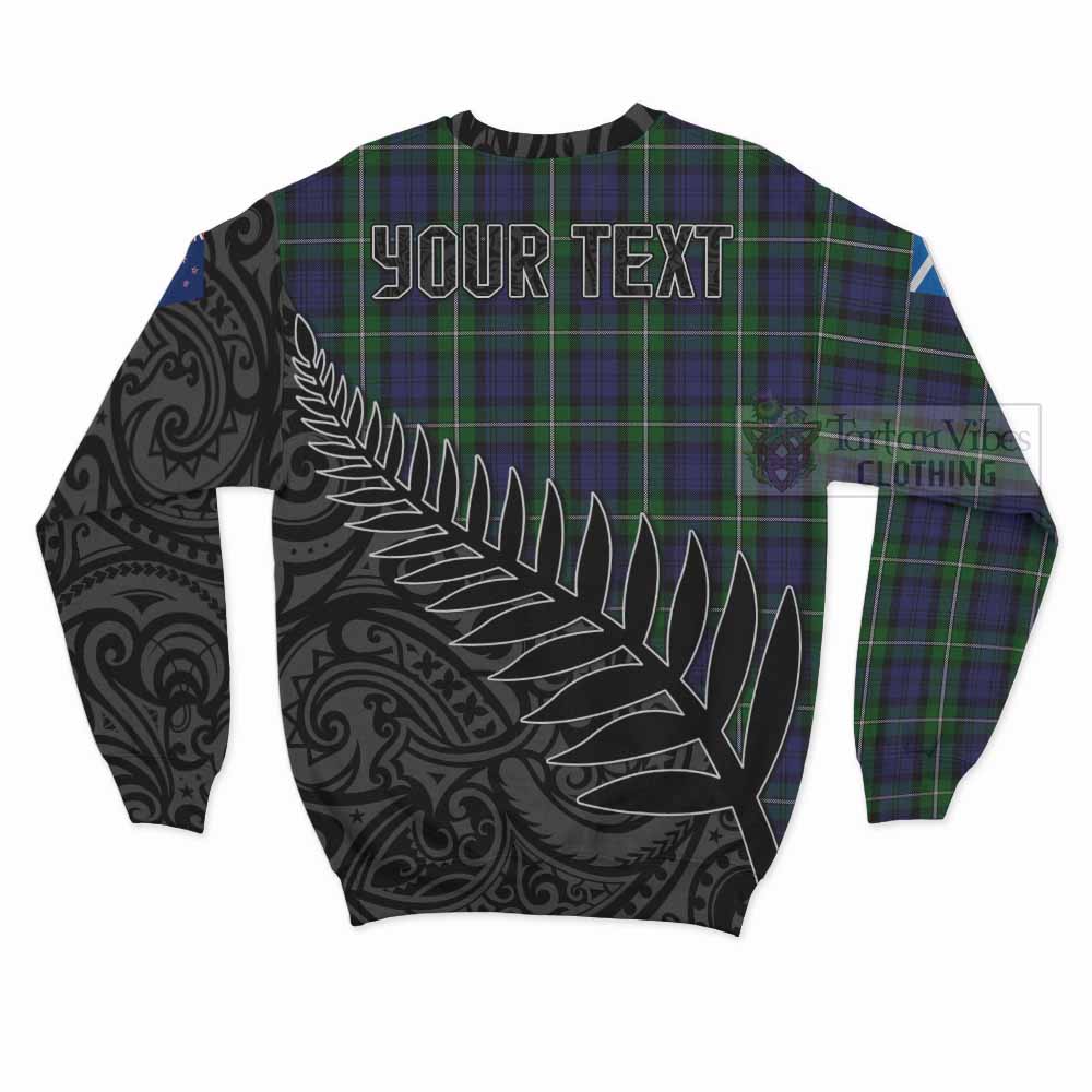 Tartan Vibes Clothing Forbes Crest Tartan Sweatshirt with New Zealand Silver Fern Half Style