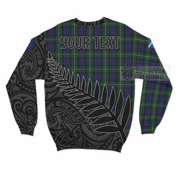 Forbes Crest Tartan Sweatshirt with New Zealand Silver Fern Half Style