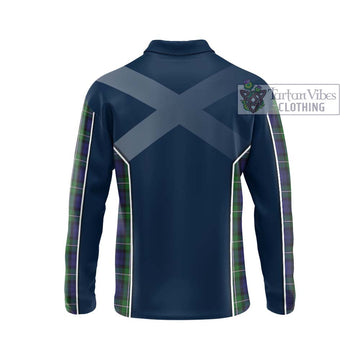 Forbes Tartan Long Sleeve Polo Shirt with Family Crest and Lion Rampant Vibes Sport Style