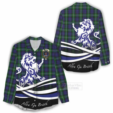 Forbes Tartan Women's Casual Shirt with Alba Gu Brath Regal Lion Emblem