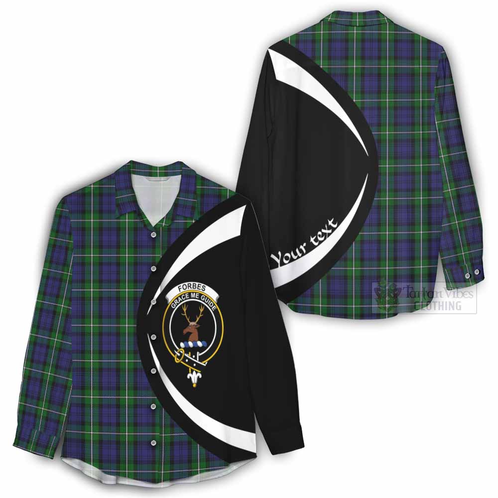 Tartan Vibes Clothing Forbes Tartan Women's Casual Shirt with Family Crest Circle Style