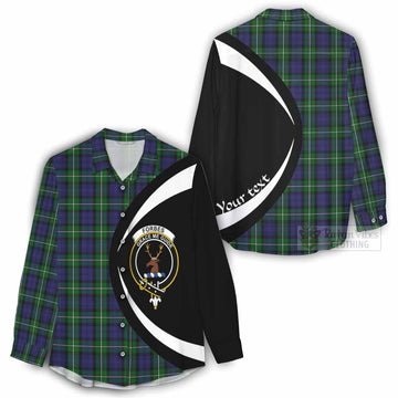 Forbes Tartan Women's Casual Shirt with Family Crest Circle Style