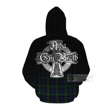 Forbes Tartan Cotton Hoodie Featuring Alba Gu Brath Family Crest Celtic Inspired