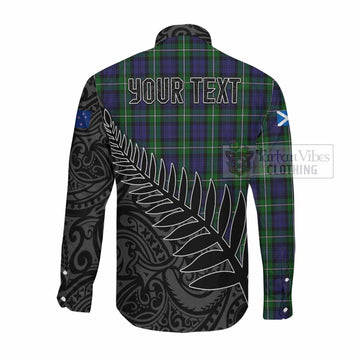 Forbes Crest Tartan Long Sleeve Button Shirt with New Zealand Silver Fern Half Style