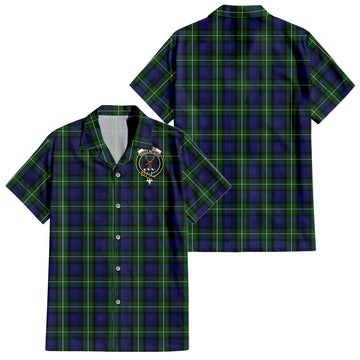 Forbes Tartan Short Sleeve Button Down Shirt with Family Crest