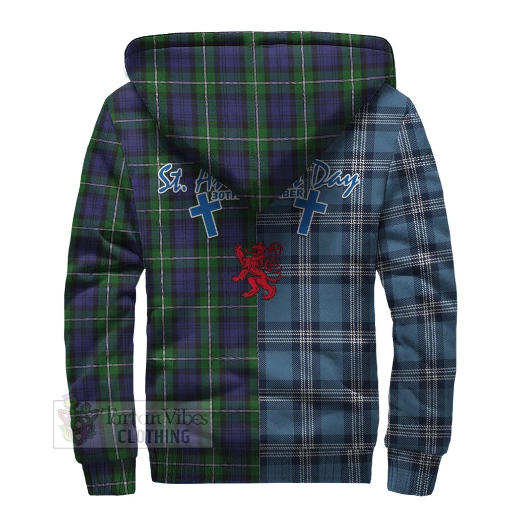 Tartan Vibes Clothing Forbes Tartan Sherpa Hoodie Happy St. Andrew's Day Half Tartan Style