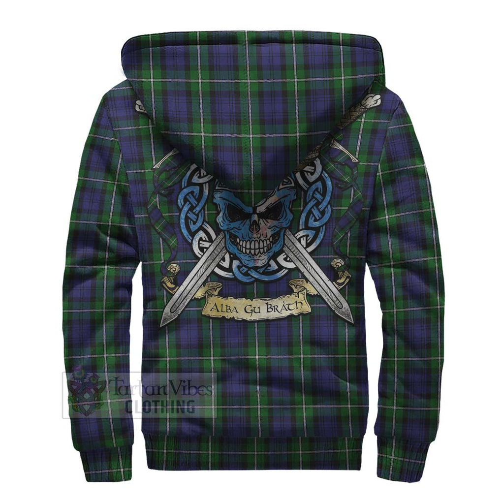 Tartan Vibes Clothing Forbes Tartan Sherpa Hoodie with Family Crest Celtic Skull Style