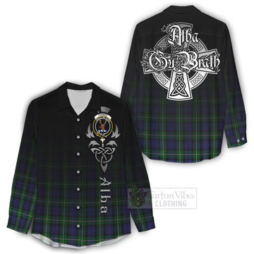 Forbes Tartan Women's Casual Shirt Featuring Alba Gu Brath Family Crest Celtic Inspired