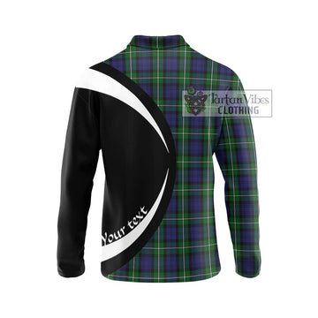 Forbes Tartan Long Sleeve Polo Shirt with Family Crest Circle Style