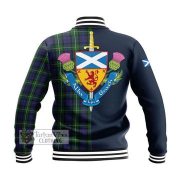 Forbes Tartan Baseball Jacket Alba with Scottish Lion Royal Arm Half Style