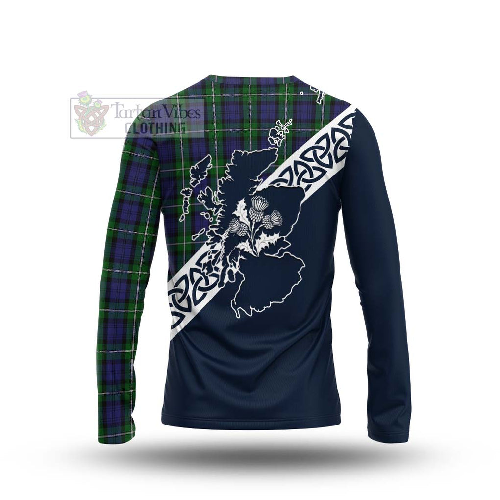 Tartan Vibes Clothing Forbes Tartan Long Sleeve T-Shirt Featuring Thistle and Scotland Map