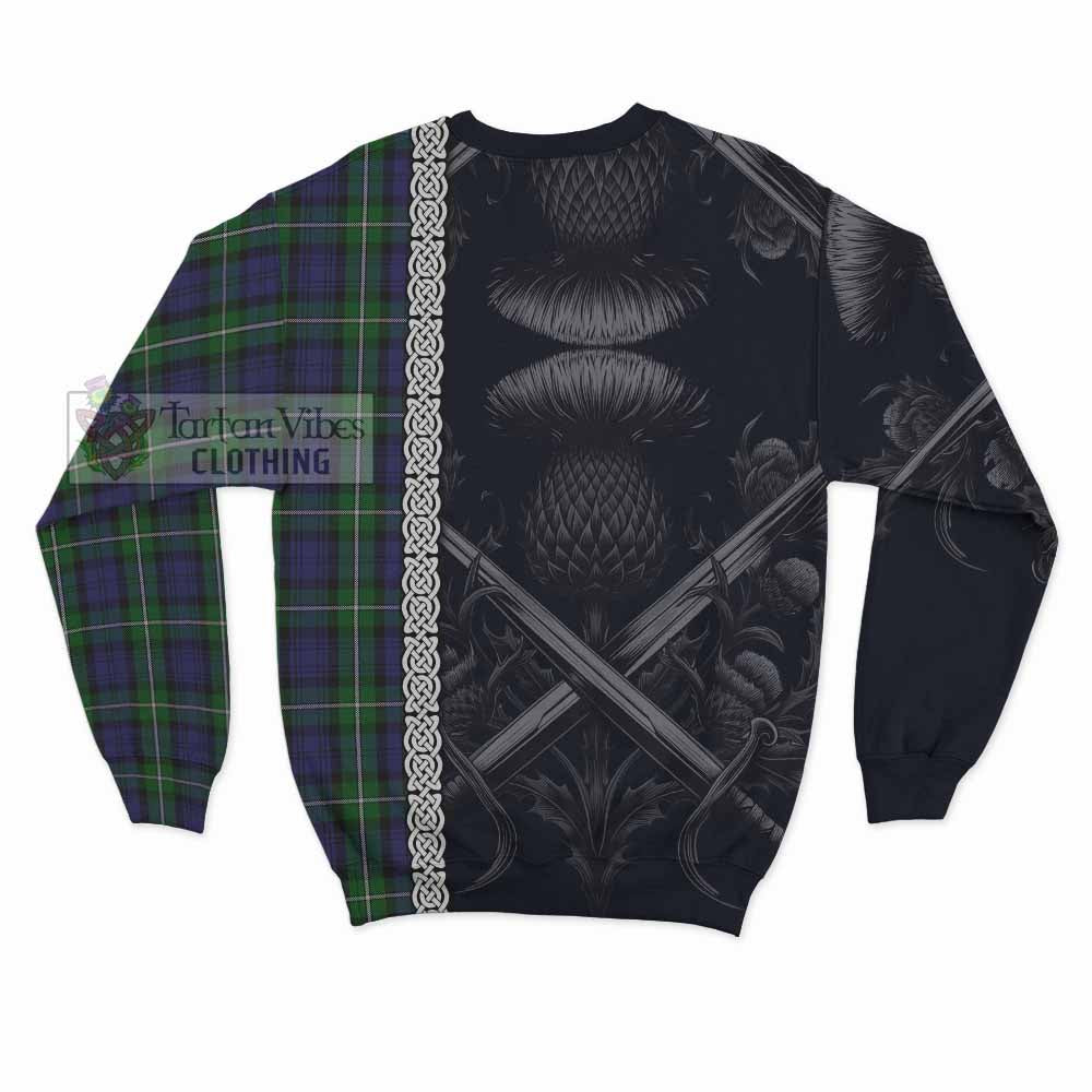 Tartan Vibes Clothing Forbes Tartan Sweatshirt with Family Crest Cross Sword Thistle Celtic Vibes