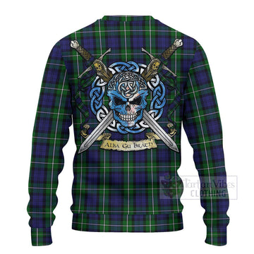 Forbes Tartan Ugly Sweater with Family Crest Celtic Skull Style