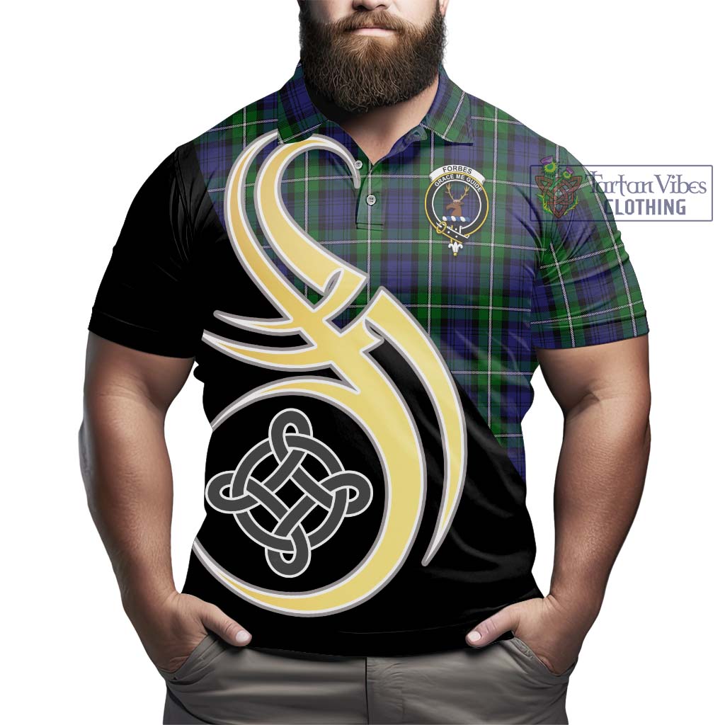 Forbes Tartan Polo Shirt with Family Crest and Celtic Symbol Style - Tartan Vibes Clothing