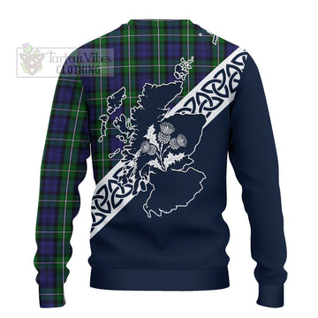 Forbes Tartan Ugly Sweater Featuring Thistle and Scotland Map