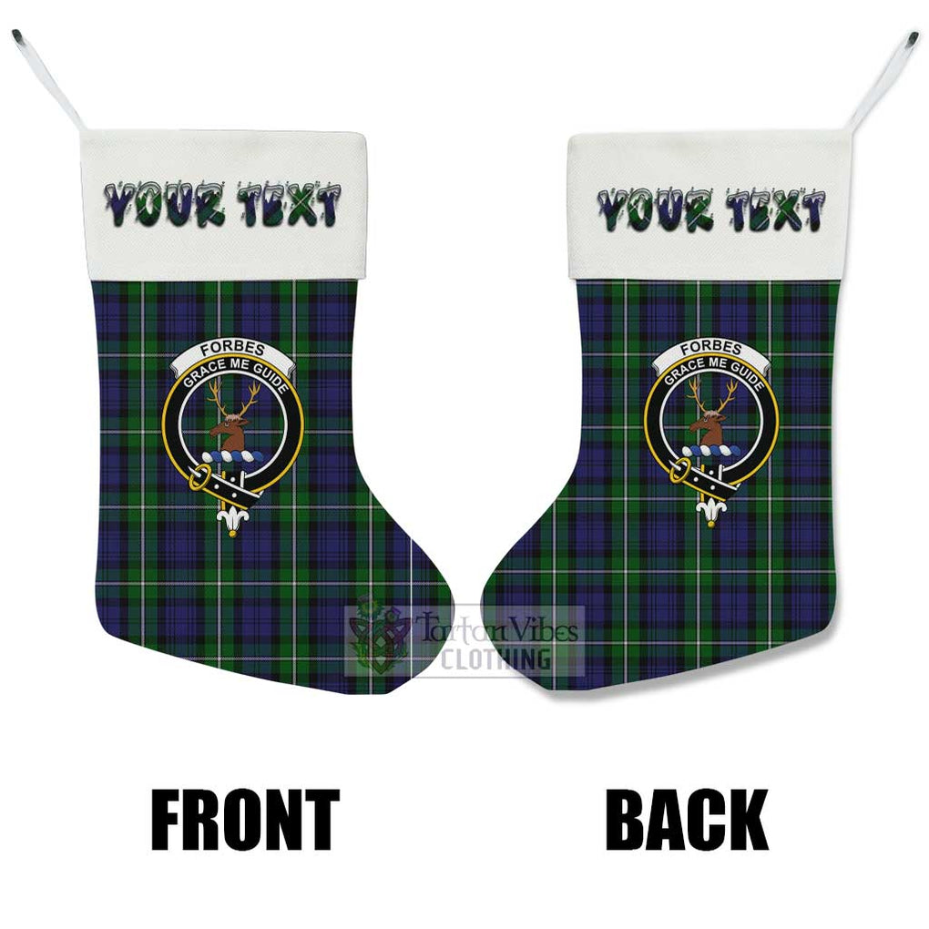 Tartan Vibes Clothing Forbes Tartan Family Crest Christmas Stocking with Personalized Text