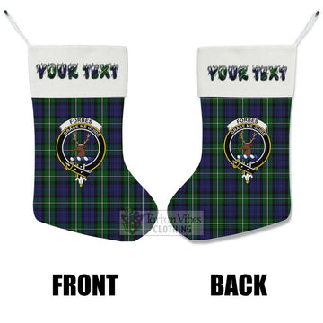 Forbes Tartan Family Crest Christmas Stocking with Personalized Text