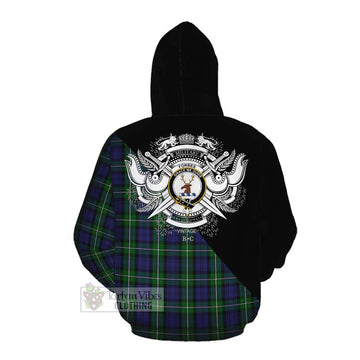 Forbes Tartan Cotton Hoodie with Family Crest and Military Logo Style