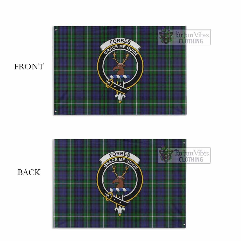 Tartan Vibes Clothing Forbes Tartan House Flag with Family Crest