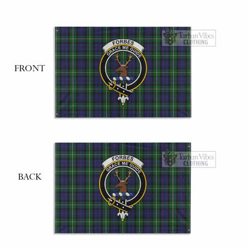 Forbes Tartan House Flag with Family Crest