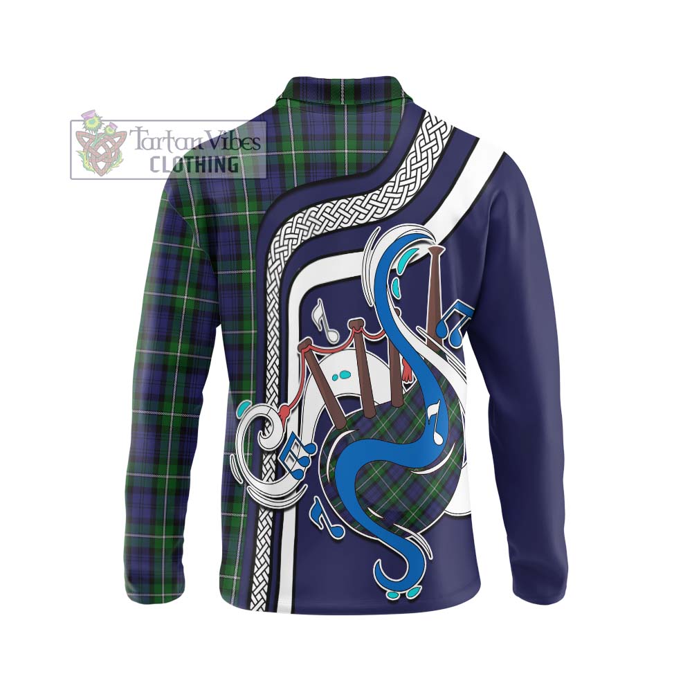 Tartan Vibes Clothing Forbes Tartan Long Sleeve Polo Shirt with Epic Bagpipe Style