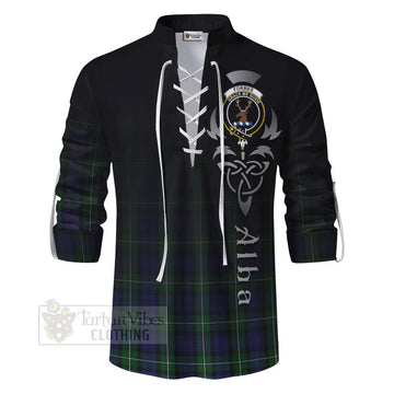 Forbes Tartan Ghillie Kilt Shirt Featuring Alba Gu Brath Family Crest Celtic Inspired