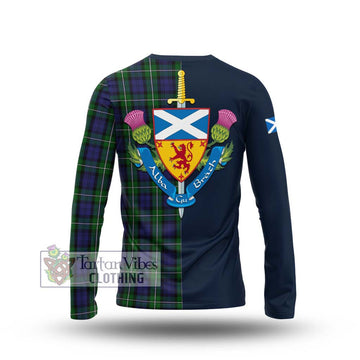 Forbes Tartan Long Sleeve T-Shirt Alba with Scottish Lion Royal Arm Half Style