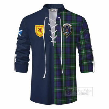 Forbes Tartan Ghillie Kilt Shirt Alba with Scottish Lion Royal Arm Half Style