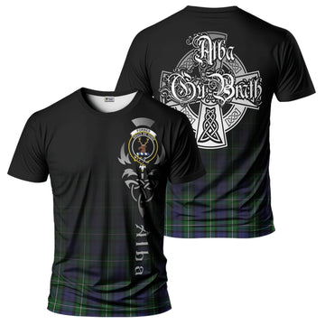 Forbes Tartan T-Shirt Featuring Alba Gu Brath Family Crest Celtic Inspired