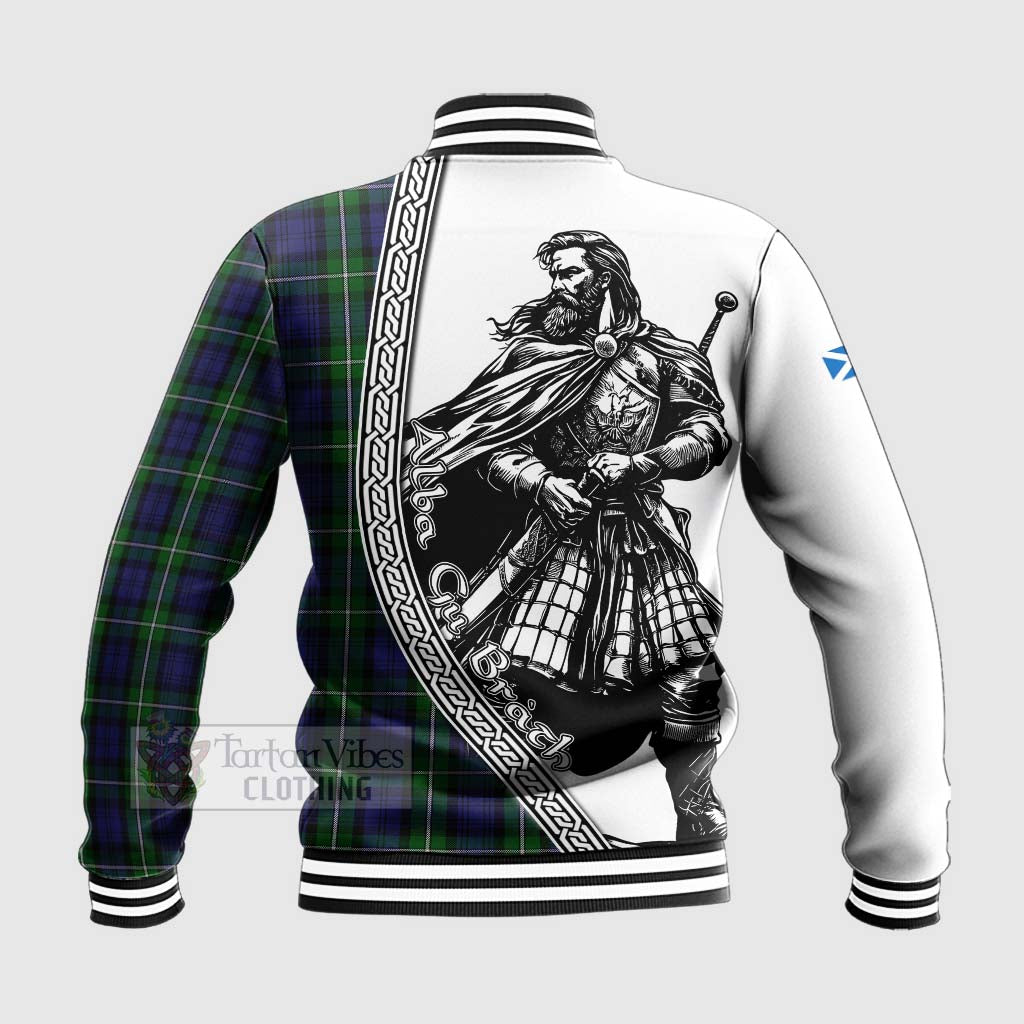 Tartan Vibes Clothing Forbes Tartan Clan Crest Baseball Jacket with Highlander Warrior Celtic Style