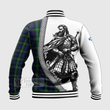 Forbes Tartan Clan Crest Baseball Jacket with Highlander Warrior Celtic Style