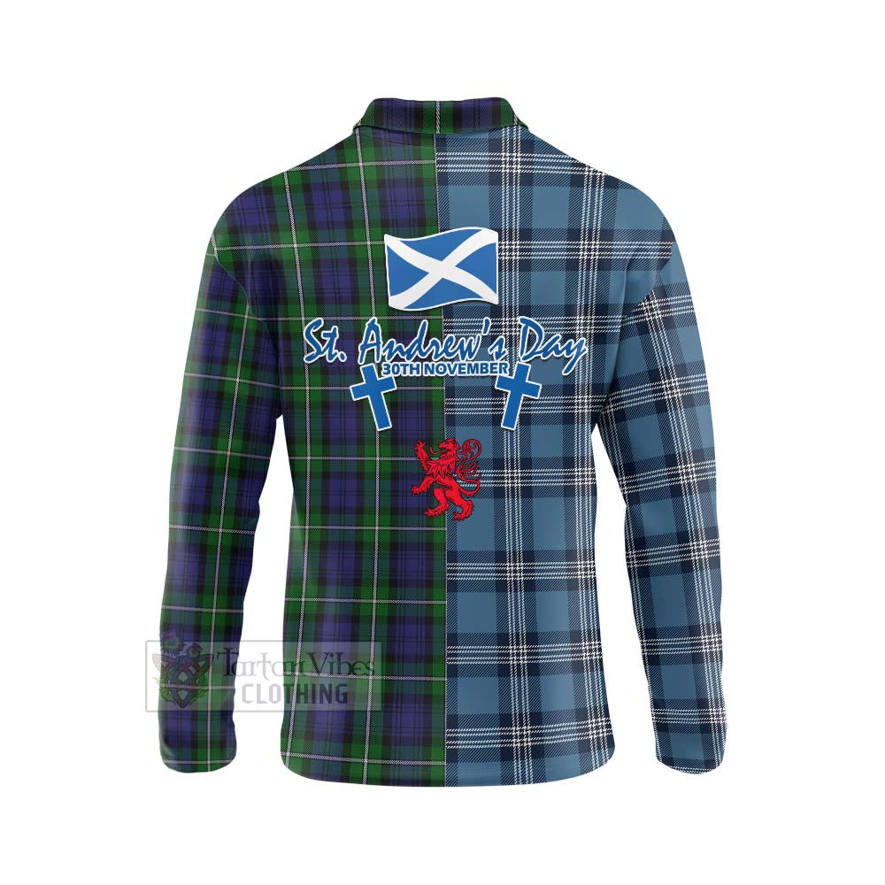 Tartan Vibes Clothing Forbes Tartan Long Sleeve Polo Shirt Happy St. Andrew's Day Half Tartan Style