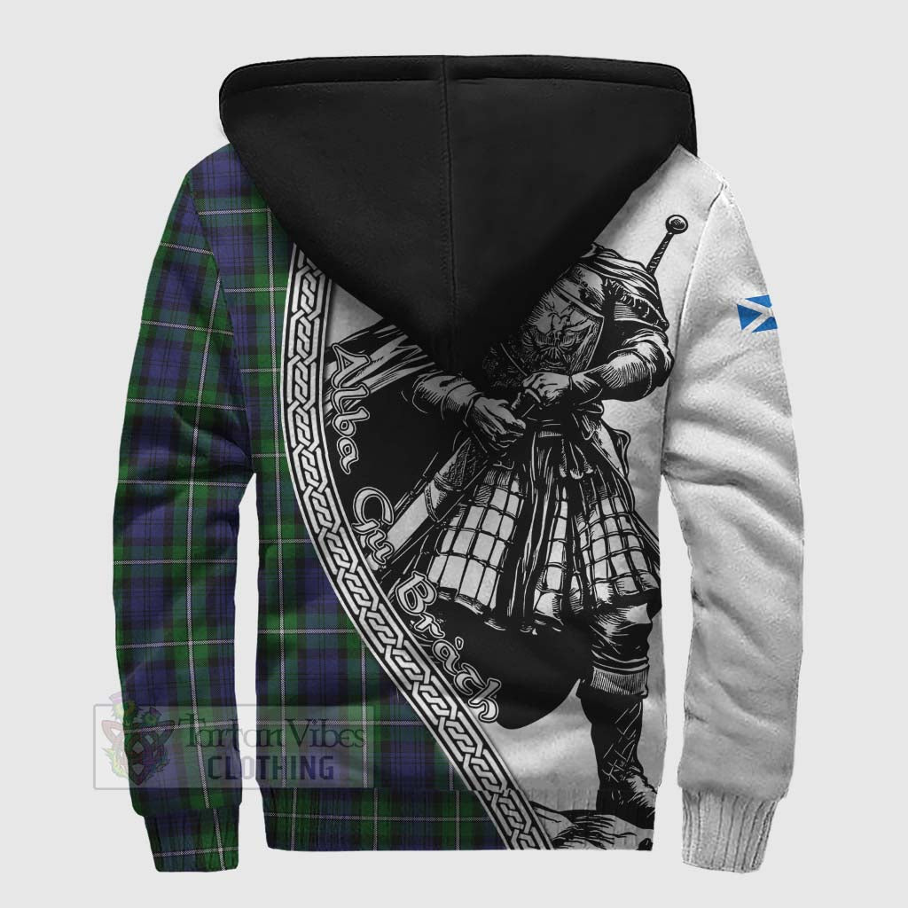 Tartan Vibes Clothing Forbes Tartan Clan Crest Sherpa Hoodie with Highlander Warrior Celtic Style