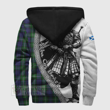 Forbes Tartan Clan Crest Sherpa Hoodie with Highlander Warrior Celtic Style