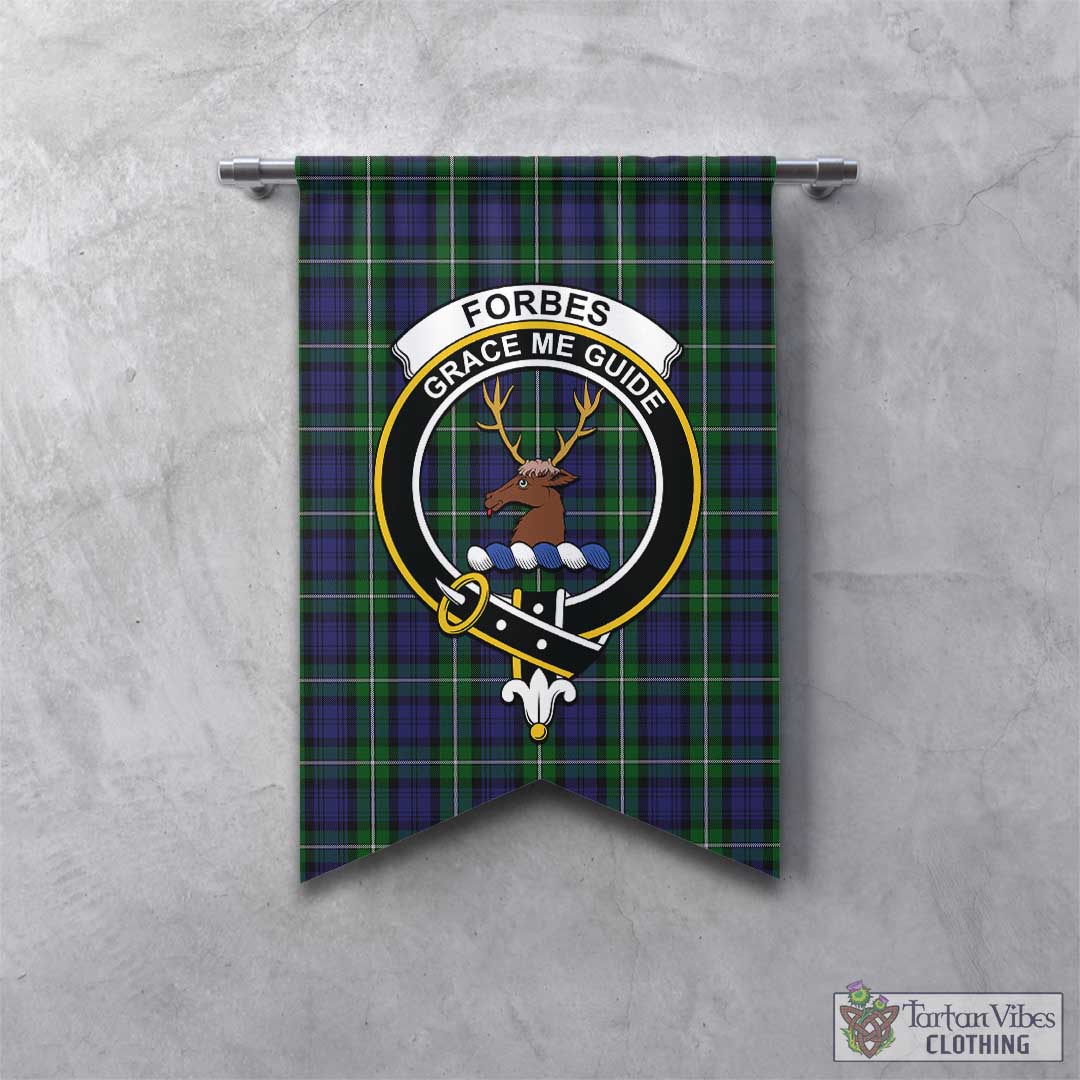 Tartan Vibes Clothing Forbes Tartan Gonfalon, Tartan Banner with Family Crest