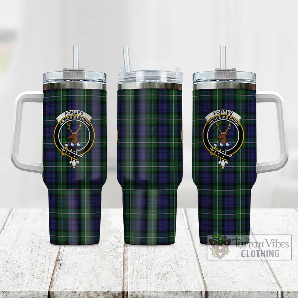 Tartan Vibes Clothing Forbes Tartan and Family Crest Tumbler with Handle