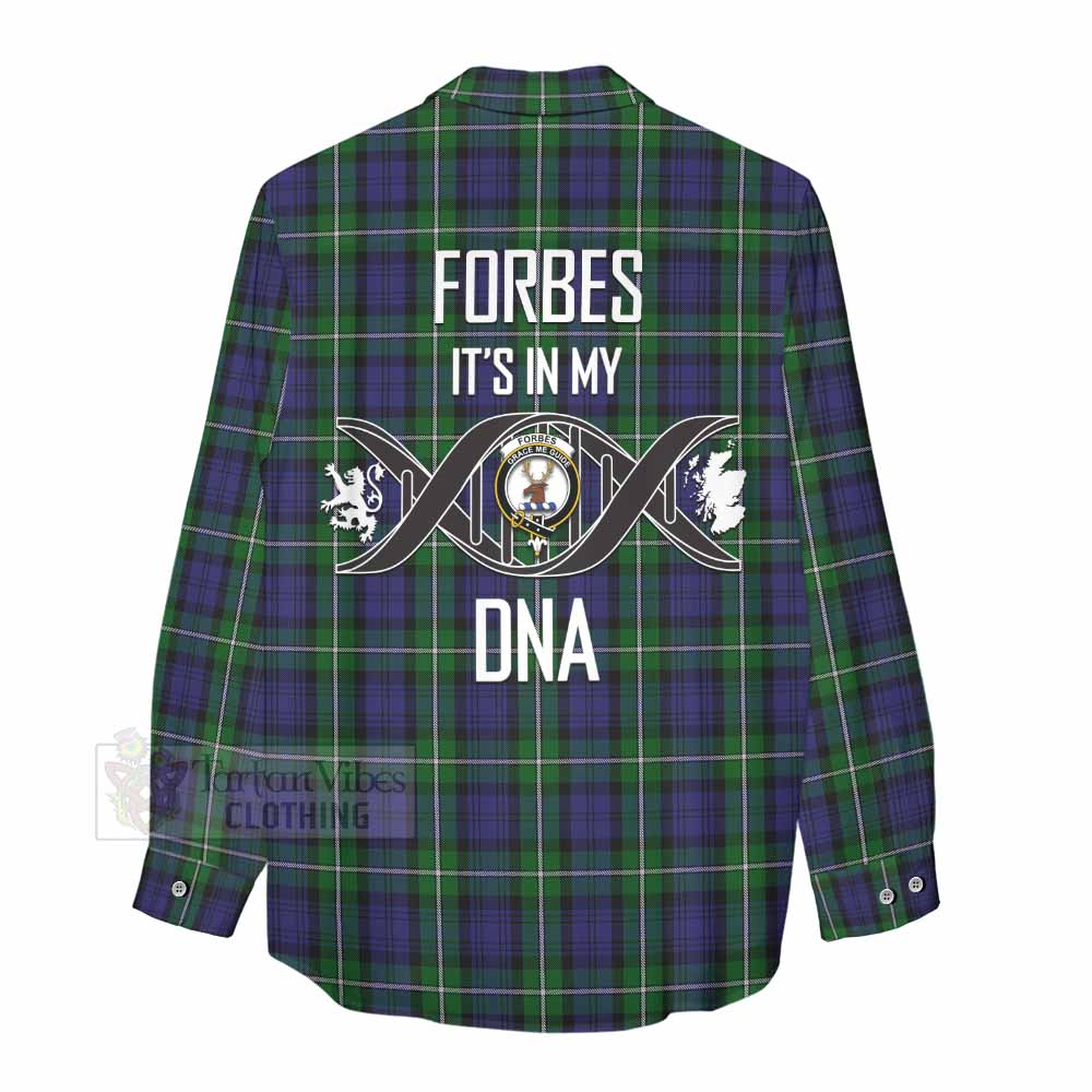 Tartan Vibes Clothing Forbes Tartan Women's Casual Shirt with Family Crest DNA In Me Style