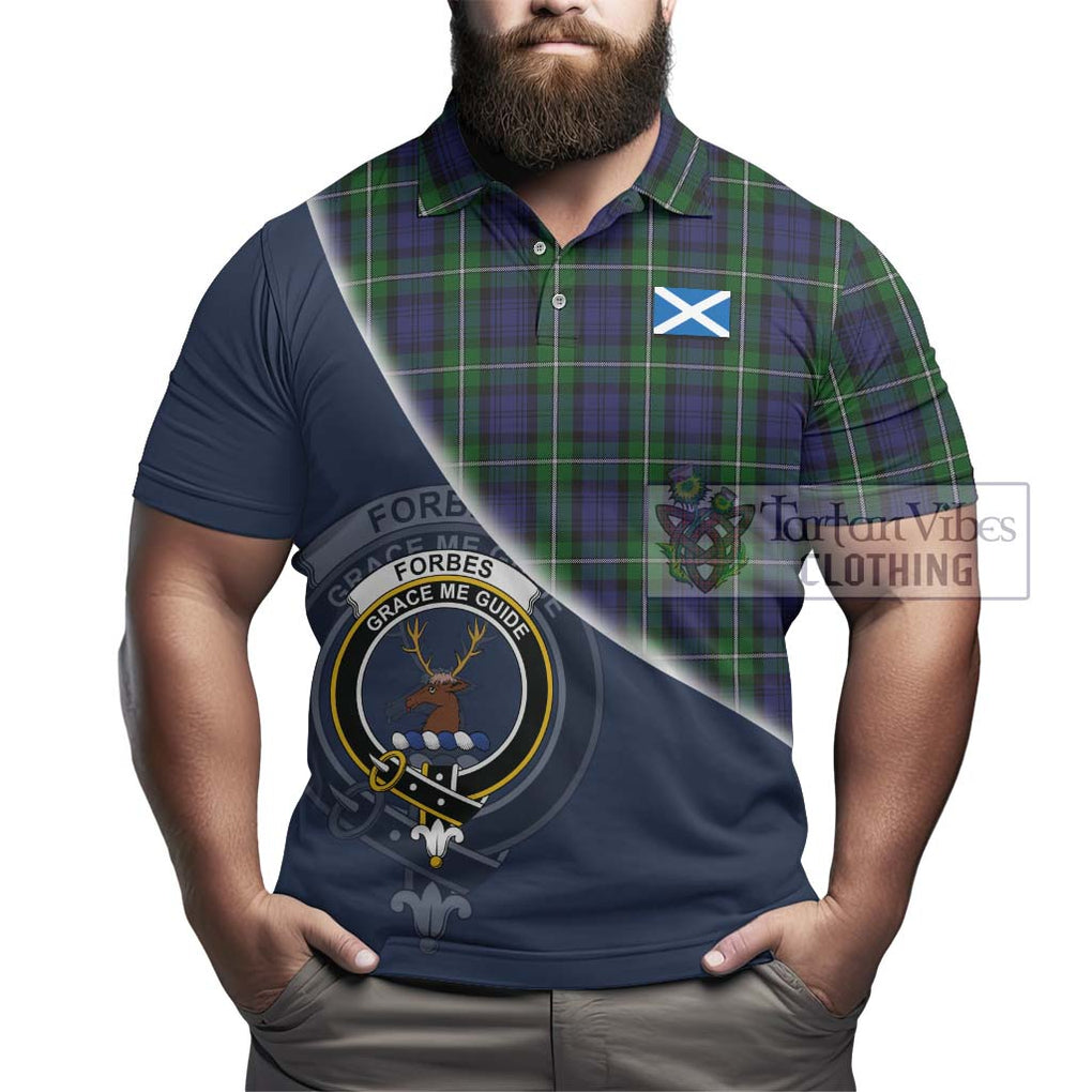 Forbes Tartan Polo Shirt with Personalised National Flag and Family Crest Half Style - Tartanvibesclothing Shop