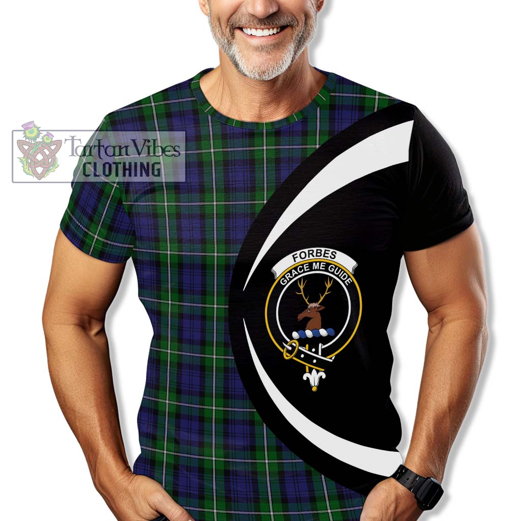 Tartan Vibes Clothing Forbes Tartan T-Shirt with Family Crest Circle Style