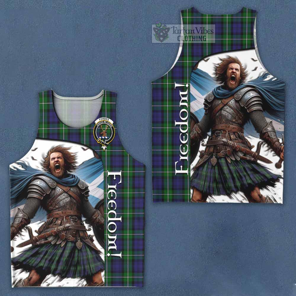 Tartan Vibes Clothing Forbes Crest Tartan Men's Tank Top Inspired by the Freedom of Scottish Warrior