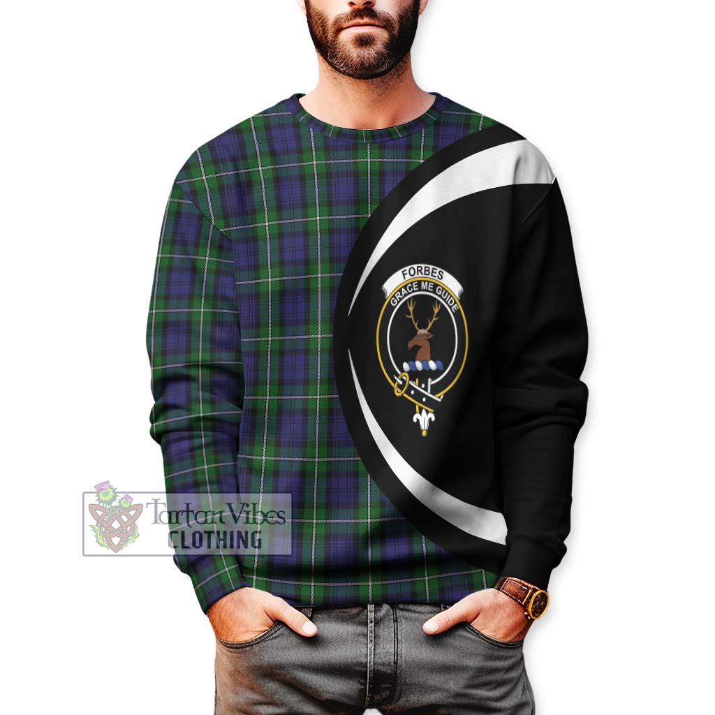 Forbes Tartan Sweatshirt with Family Crest Circle Style - Tartan Vibes Clothing