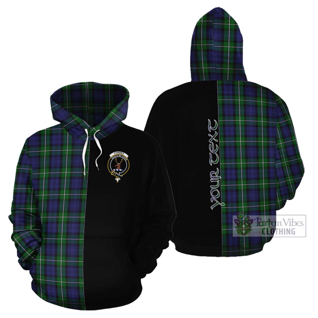 Tartan Vibes Clothing Forbes Tartan Cotton Hoodie with Family Crest and Half Of Me Style