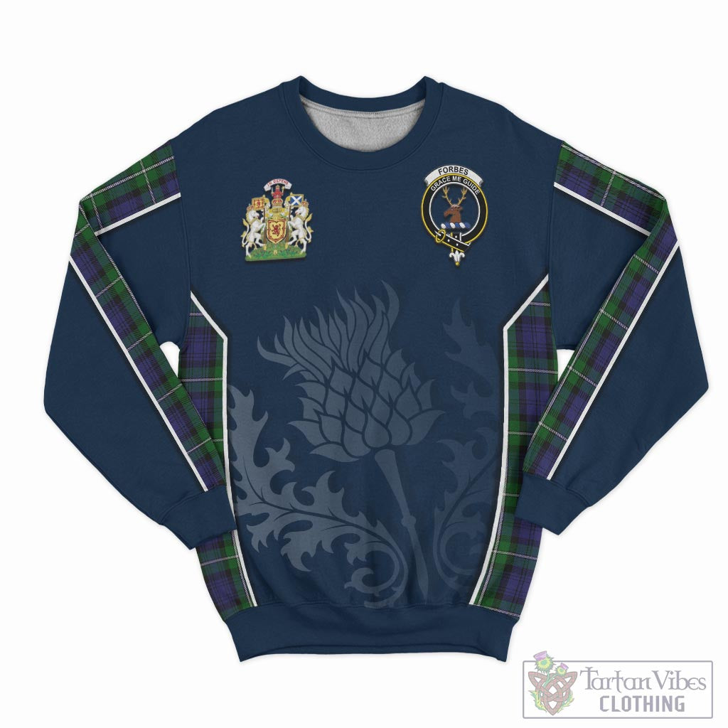 Tartan Vibes Clothing Forbes Tartan Sweatshirt with Family Crest and Scottish Thistle Vibes Sport Style