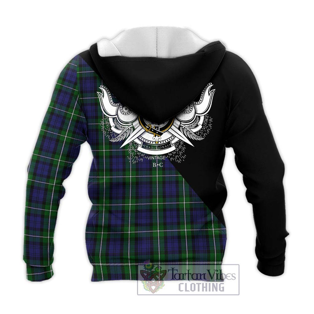 Forbes Tartan Knitted Hoodie with Family Crest and Military Logo Style - Tartanvibesclothing Shop