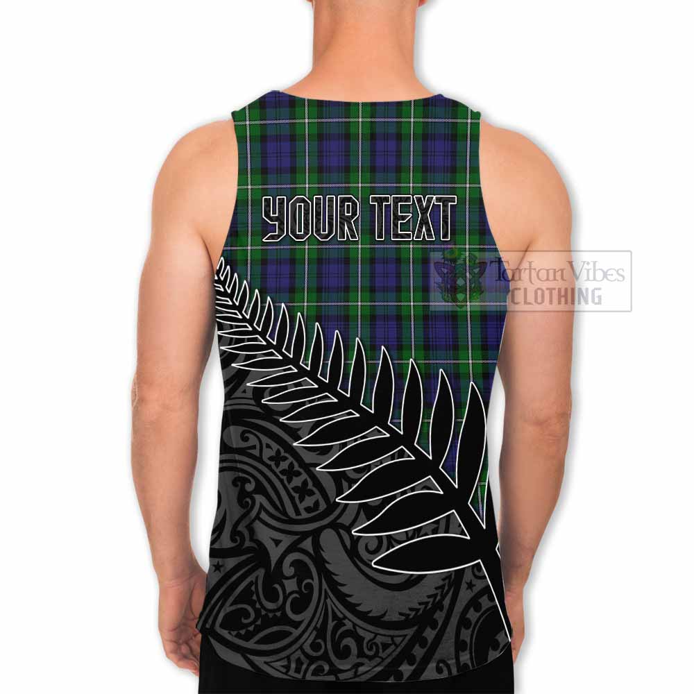 Tartan Vibes Clothing Forbes Crest Tartan Men's Tank Top with New Zealand Silver Fern Half Style